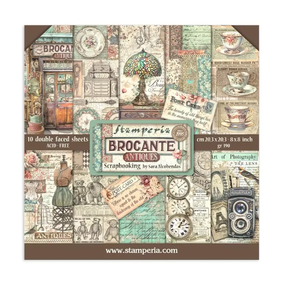 Set de scrapbooking Brocante Antiques Stamperia 20x20cm