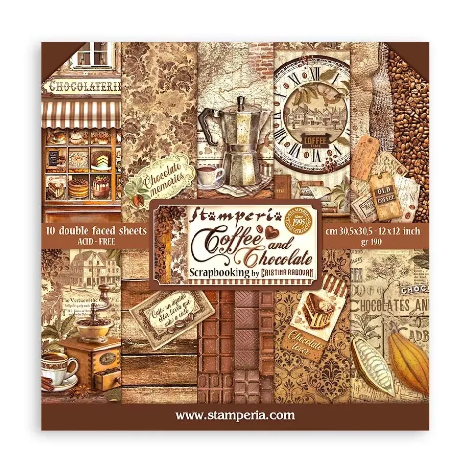 Set de scrapbooking Coffee & Chocolate Stamperia 30x30cm