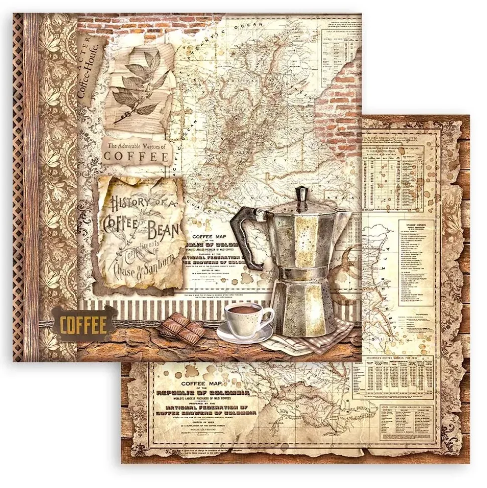 Set de scrapbooking Coffee & Chocolate Stamperia 30x30cm