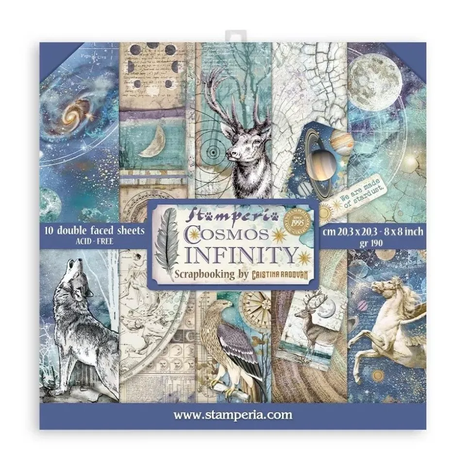 Set de Scrapbooking Cosmos Infinity Stamperia 20x20cm