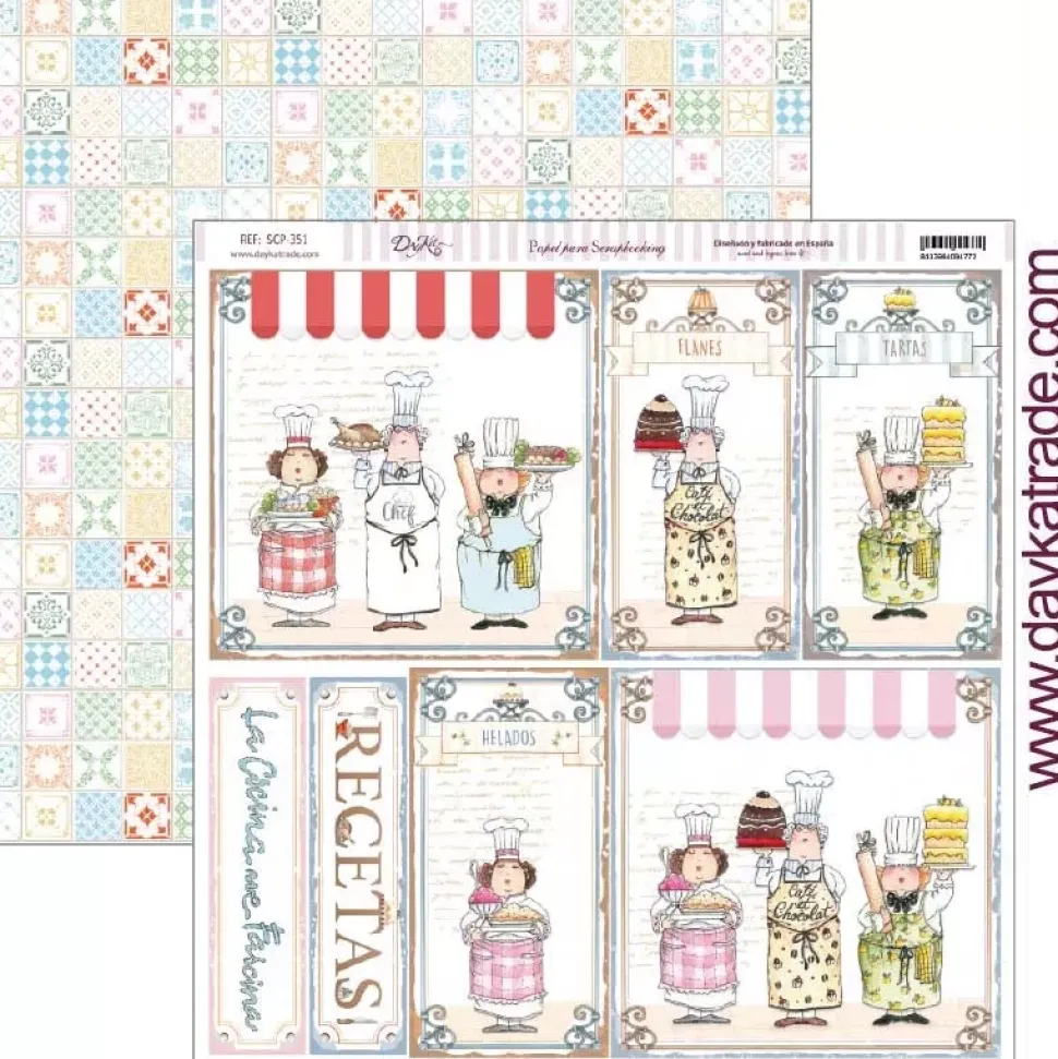 Set de scrapbooking La cocina me fascina Dayka 20x20cm