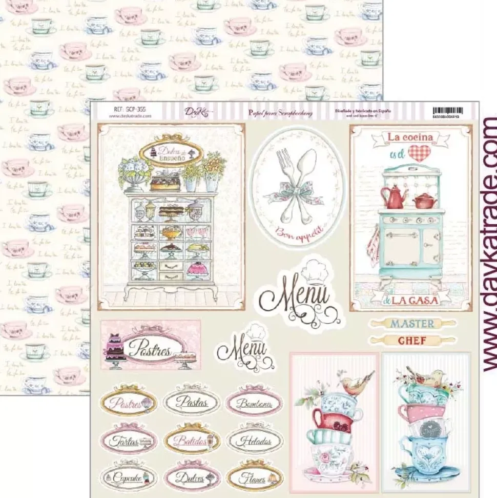 Set de scrapbooking La cocina me fascina Dayka 20x20cm