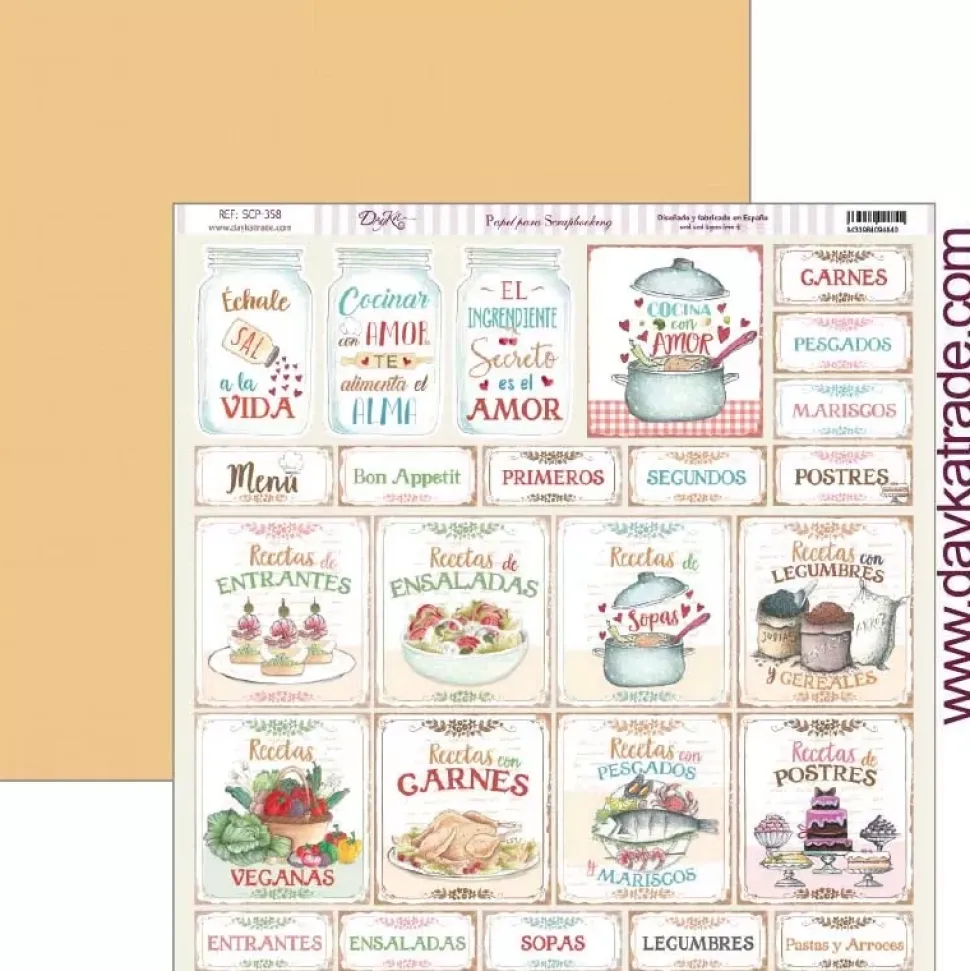 Set de scrapbooking La cocina me fascina Dayka 20x20cm