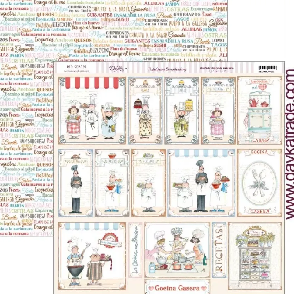 Set de scrapbooking La cocina me fascina Dayka 20x20cm