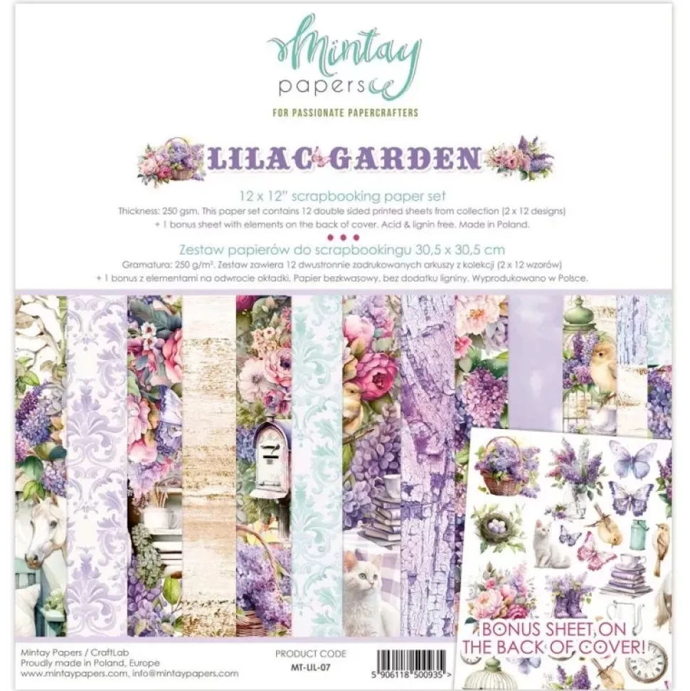 Set de scrapbooking Lilac Garden Mintay 30x30cm