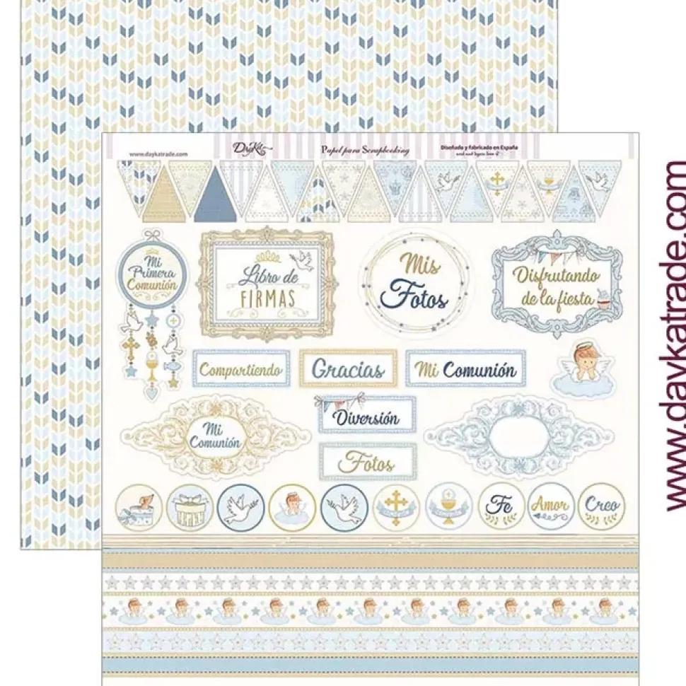Set de scrapbooking Mi primera comunión niño 2019 Dayka 20x20cm