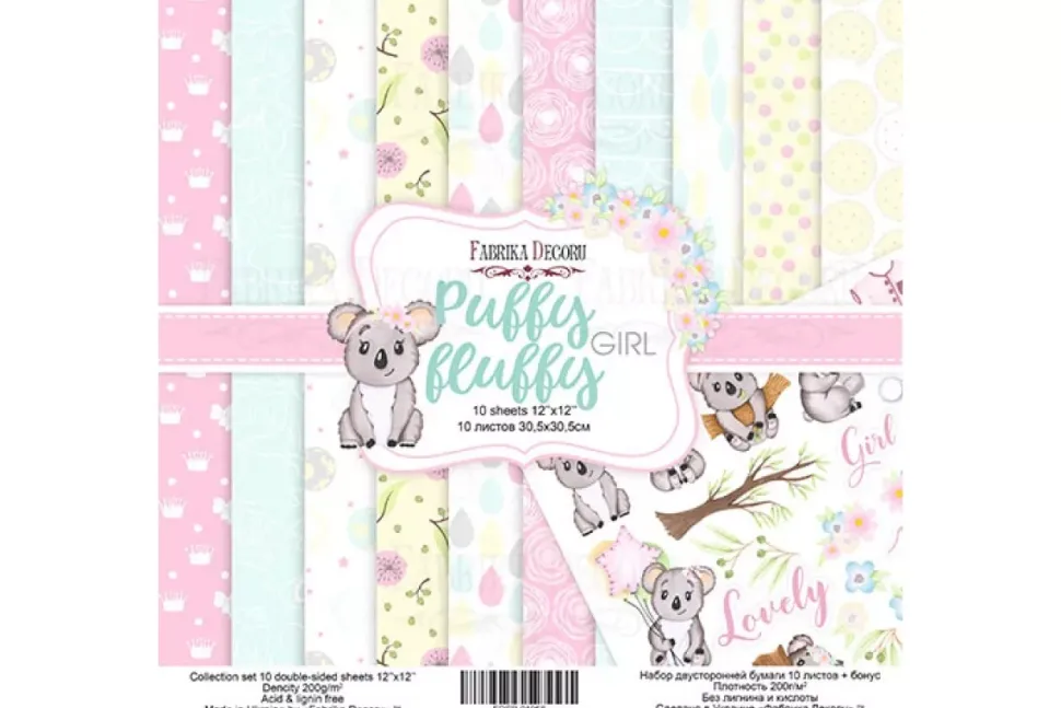 Set de scrapbooking Puffy Fluffy Girl Fabrika Decoru 30x30cm