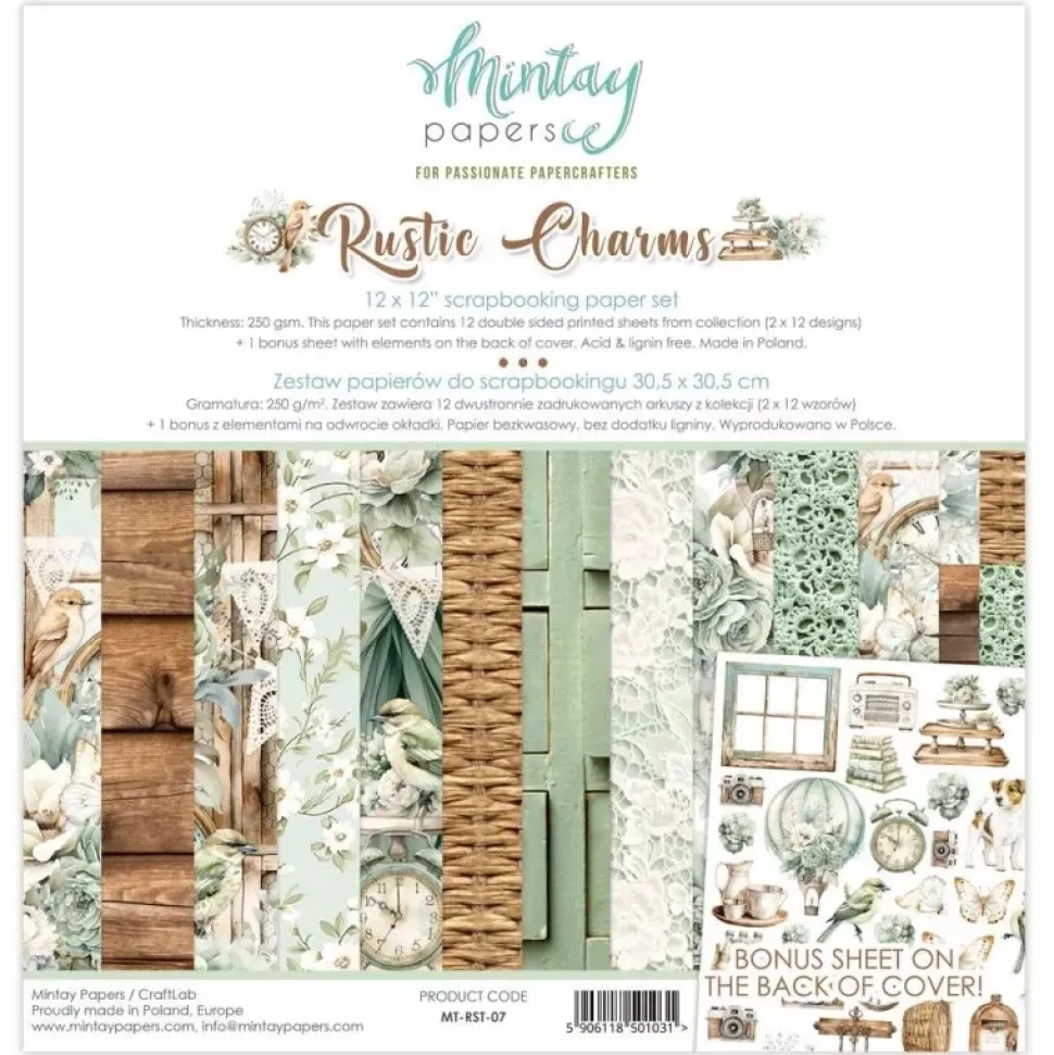 Set de scrapbooking Rustic Charms Mintay 30x30cm