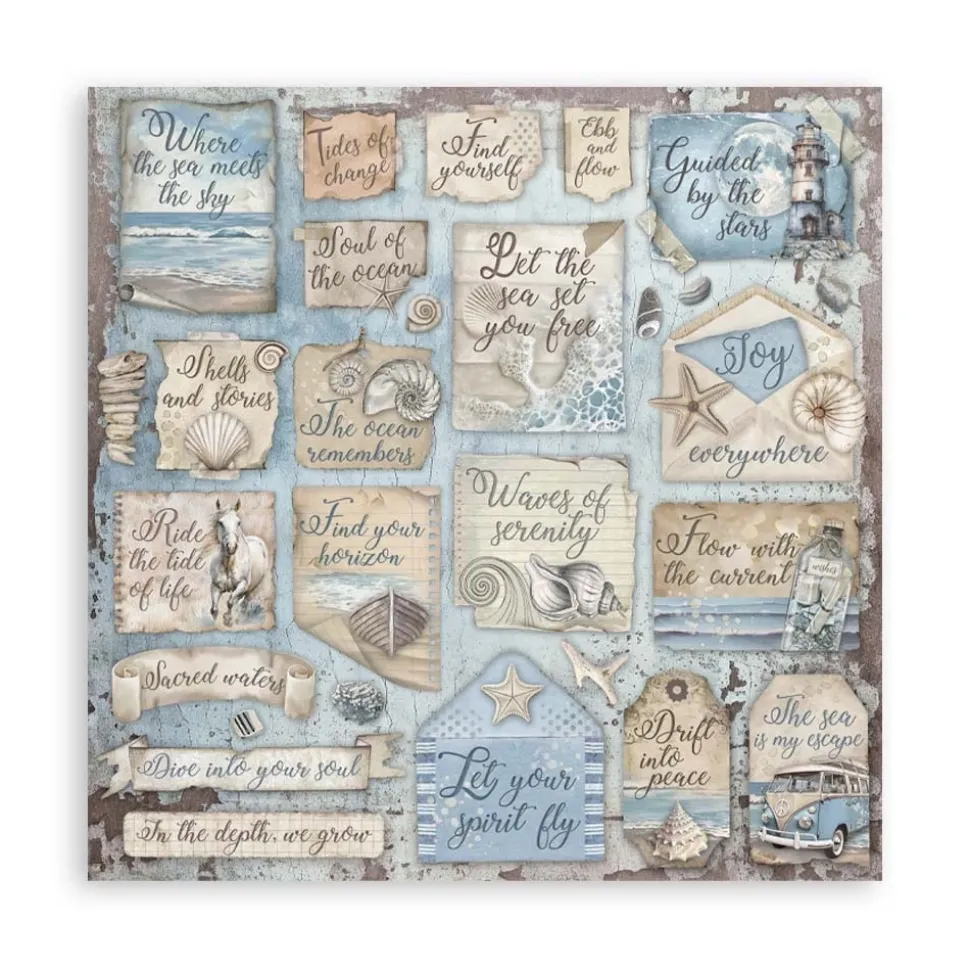 Set de scrapbooking Silent Sea Stamperia 30x30cm