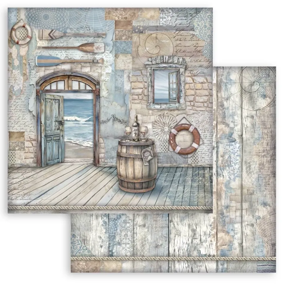 Set de scrapbooking Silent Sea Stamperia 30x30cm