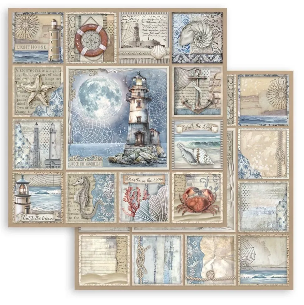 Set de scrapbooking Silent Sea Stamperia 30x30cm