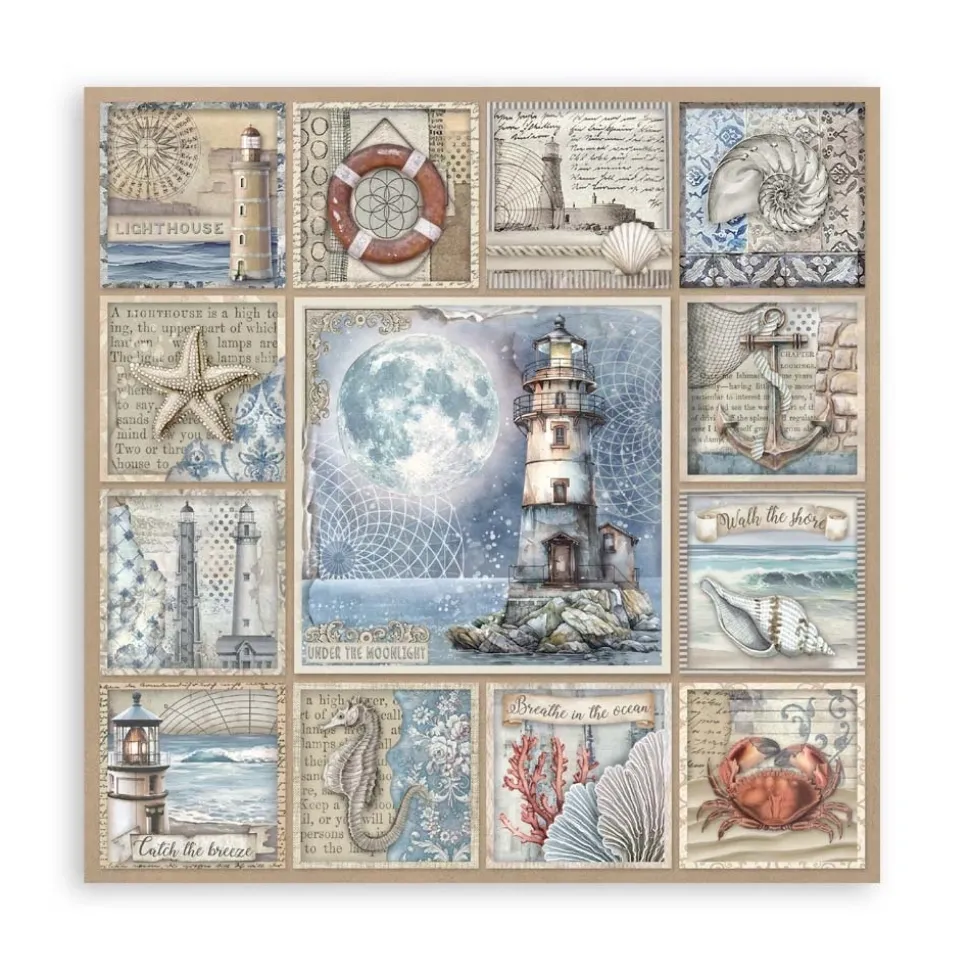 Set de scrapbooking Silent Sea Stamperia 30x30cm
