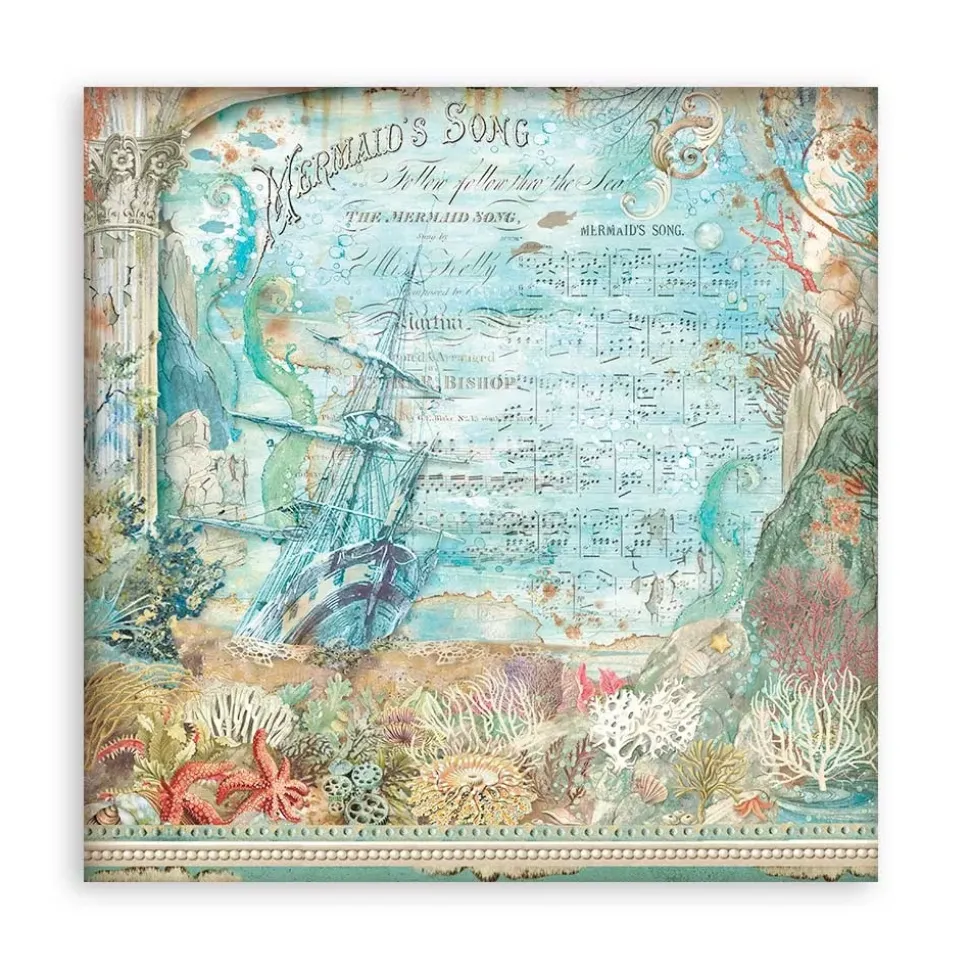 Set de scrapbooking Songs Of The Sea Stamperia 20x20cm