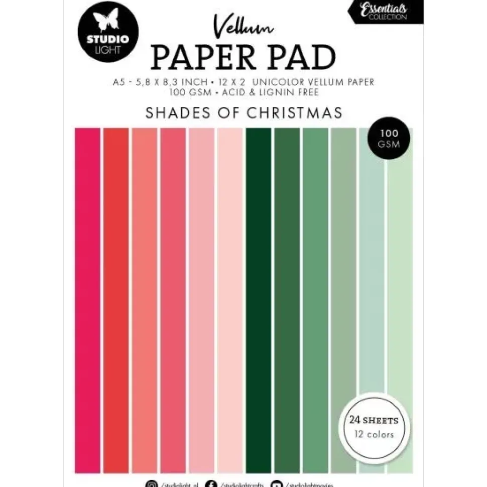 Set de Scrapbooking Vellum Shades of Christmas Studio Light 15x21cm