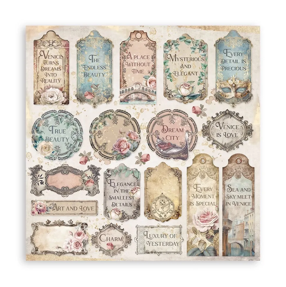 Set de scrapbooking Venice City Of Art Stamperia 20x20cm