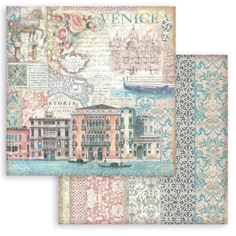 Set de scrapbooking Venice City Of Art Stamperia 20x20cm