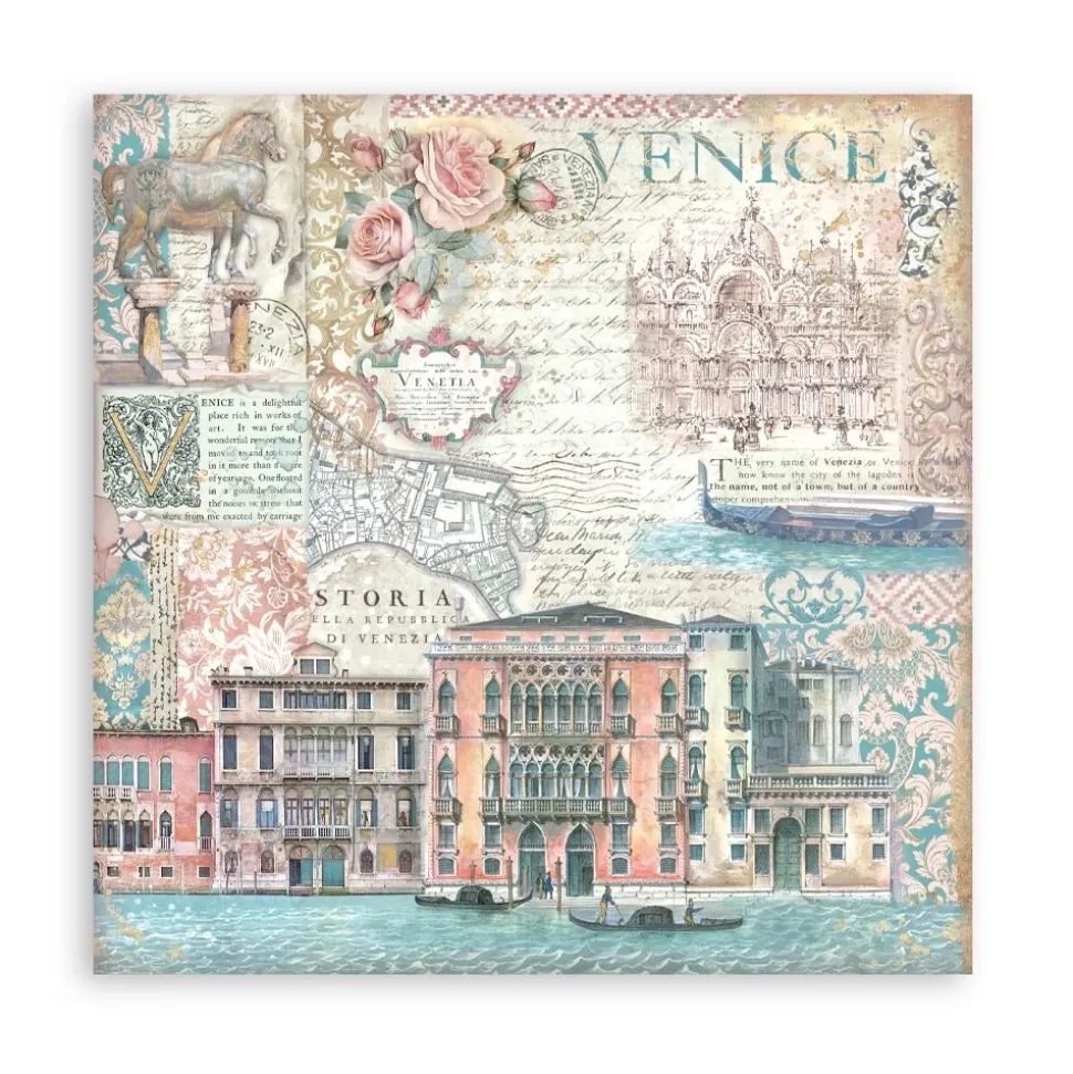 Set de scrapbooking Venice City Of Art Stamperia 20x20cm
