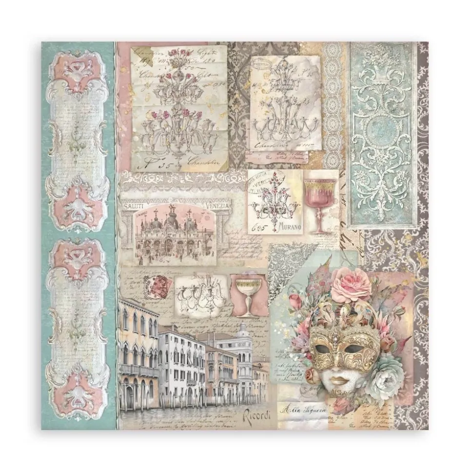 Set de scrapbooking Venice City Of Art Stamperia 20x20cm