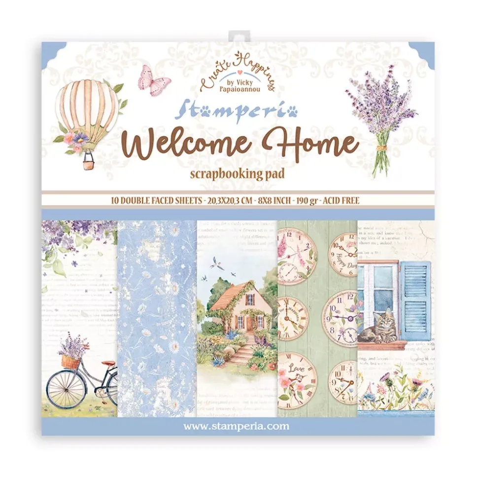 Set de Scrapbooking Welcome Home Create Happiness Stamperia 20x20cm