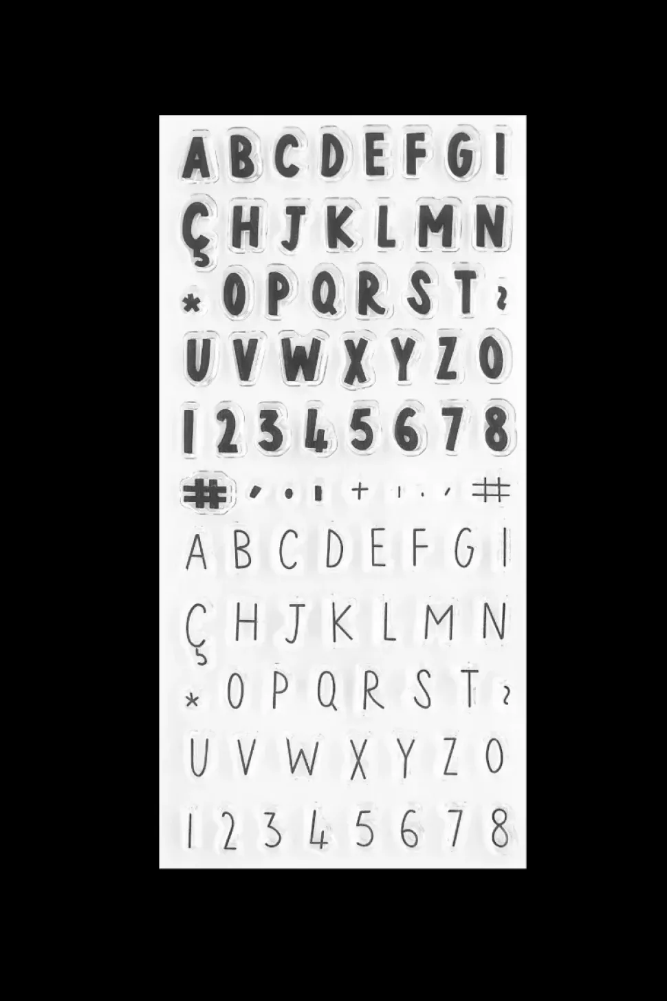 Set de Sellos Acrílicos Alfabeto Doble Lala Land Lora Bailora