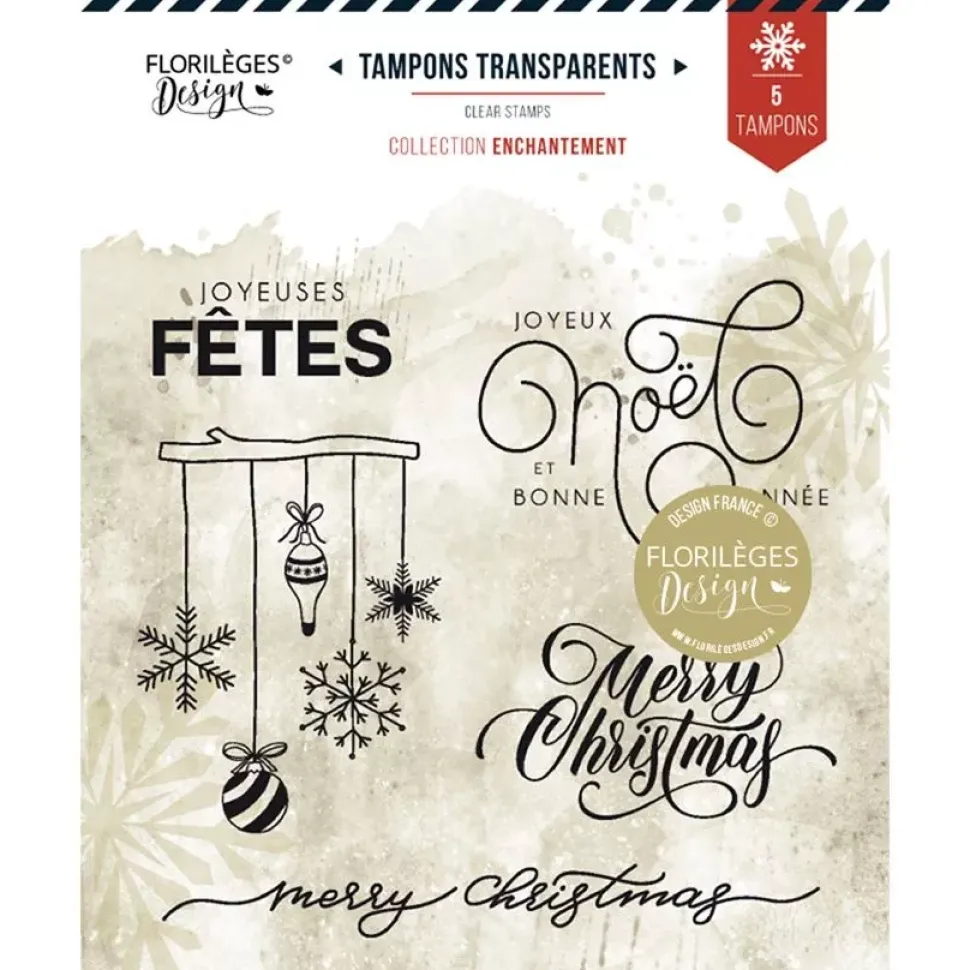 Set de Sellos Acrílicos Feliz Navidad Enchantement Florilèges Design