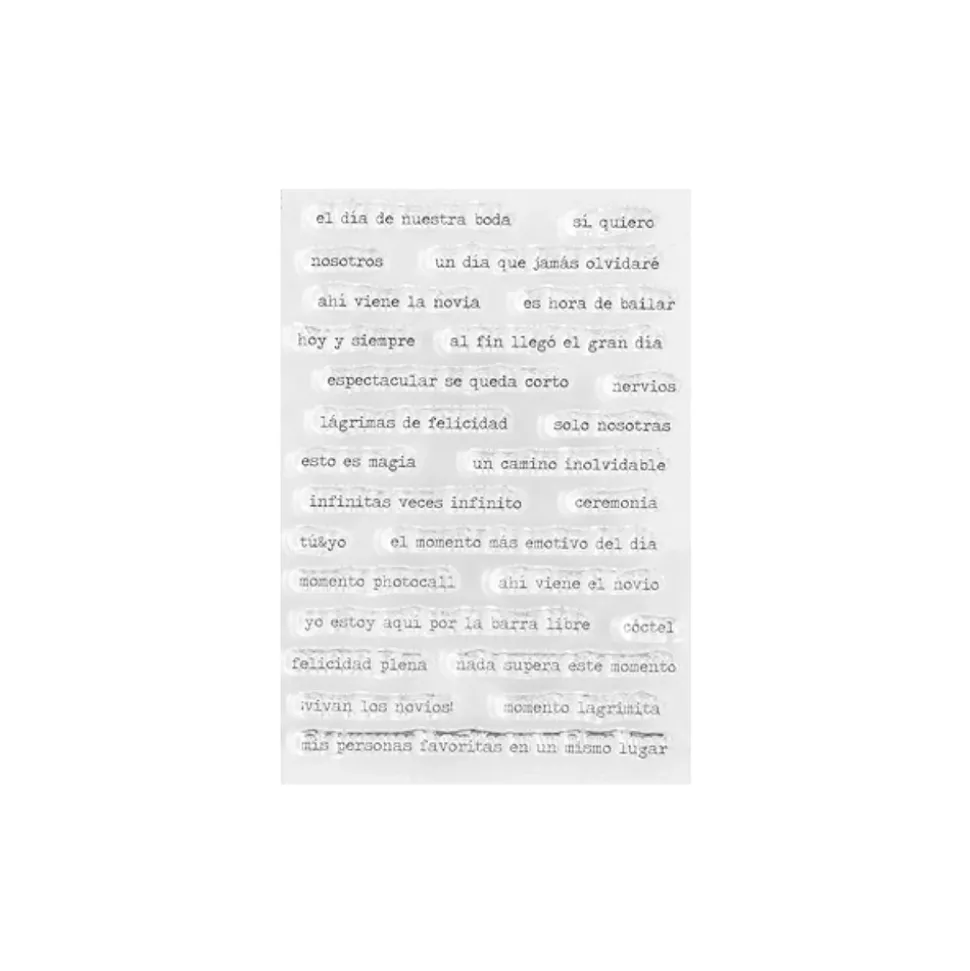 Set de sellos acrílicos Frases Boda Edelweiss Memory Loquer Lora Bailora