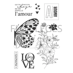Set de sellos acrílicos Mariposa Farandole Florilèges Design