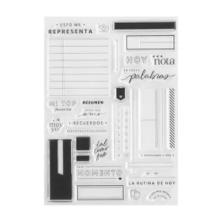 Set de sellos acrílicos Tramas Journaling Memory Loquer Lora Bailora
