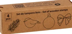 Set de Sellos de Madera Redondos Christmas Berries Artemio