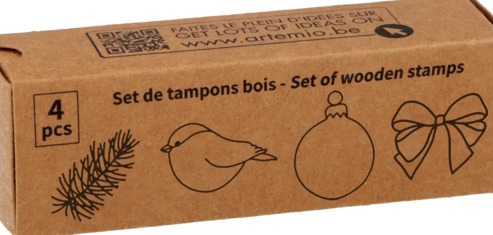 Set de Sellos de Madera Redondos Christmas Berries Artemio