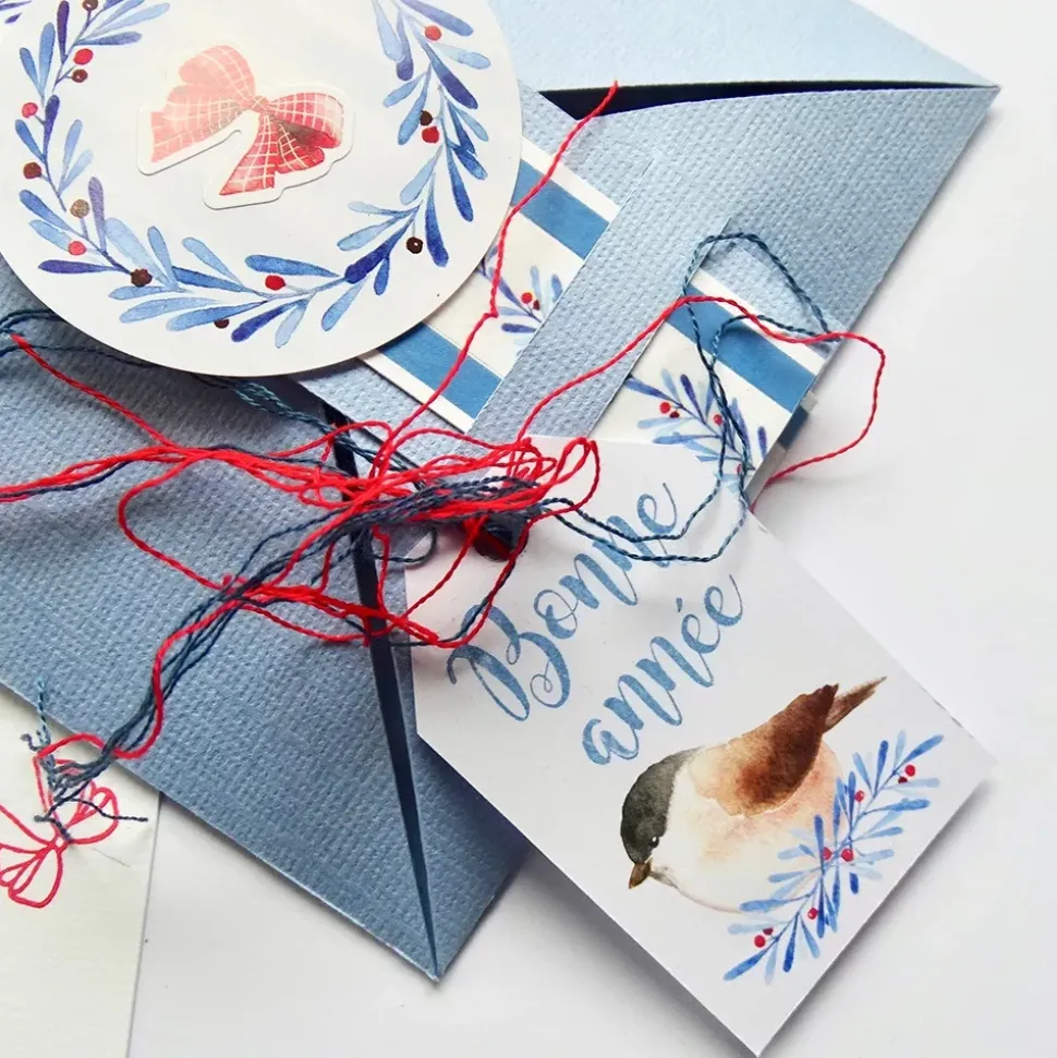 Set de Sellos de Madera Redondos Christmas Berries Artemio