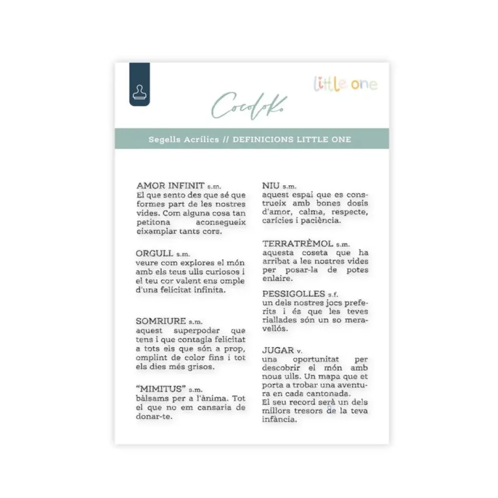 Set de sellos Definicions Català Little One Cocoloko