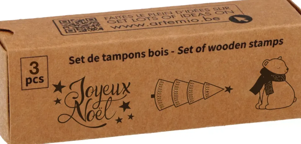 Set de sellos madera Oso y Abetos Let it Snow Artemio