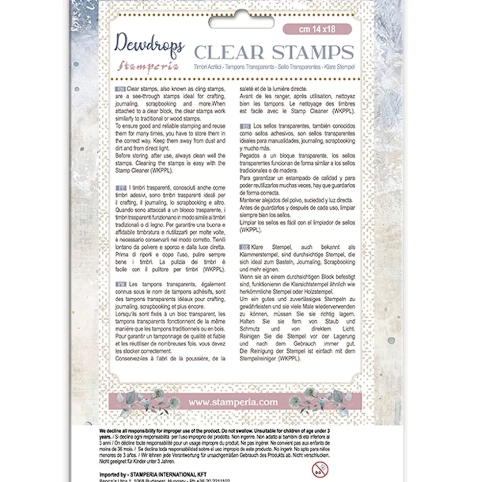 Set de sellos transparentes Fondos Dewdrops Stamperia