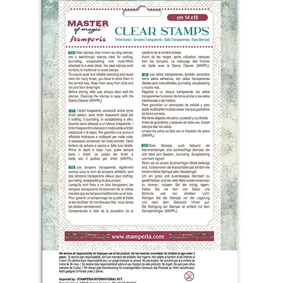 Set de sellos transparentes Borde y Círculos Master of Magic Stamperia