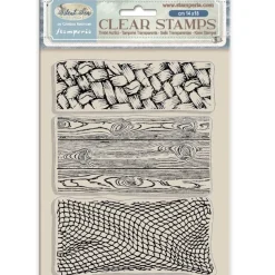 Set de sellos transparentes Textura Silent Sea Stamperia