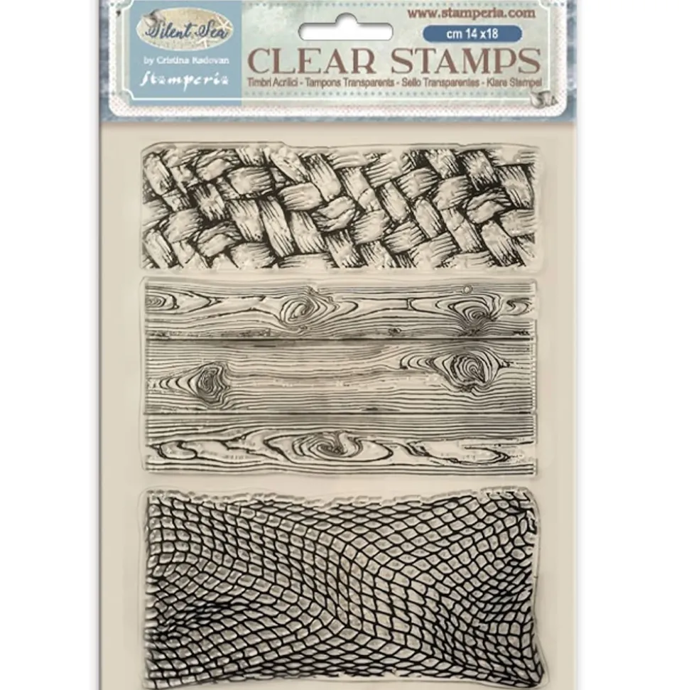 Set de sellos transparentes Textura Silent Sea Stamperia