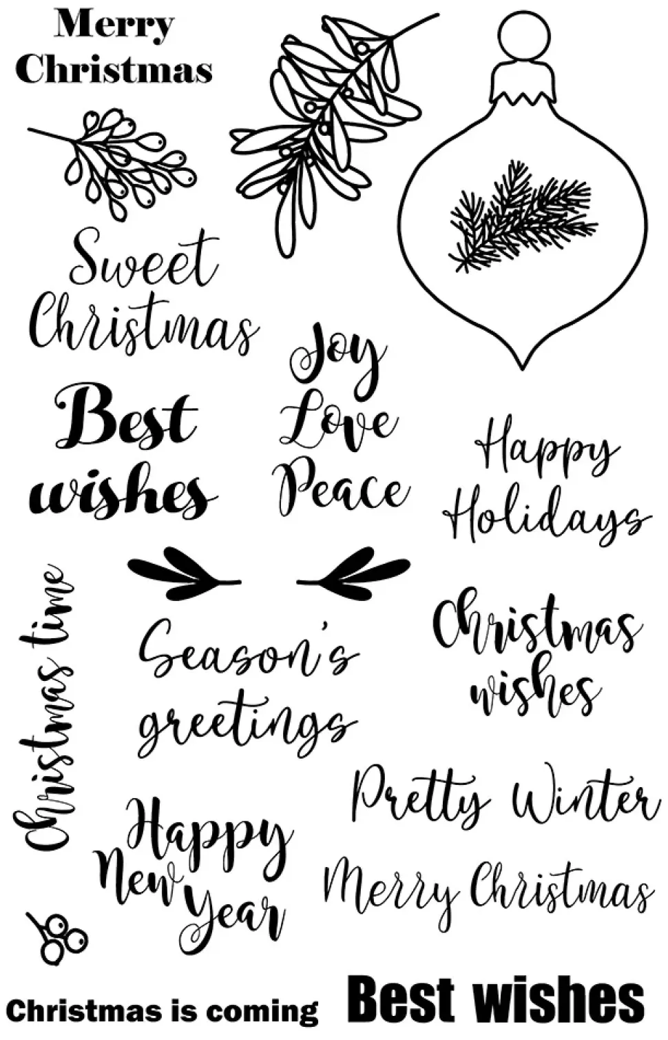 Set de sellos transparentes Navidad inglés Christmas Berries Artemio