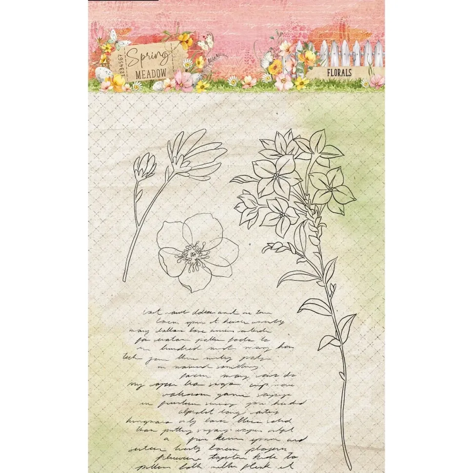Set de sellos transparentes Florals Spring Meadow Studio Light