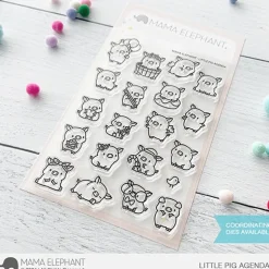 Set de sellos transparentes Little Pig Agenda Mama Elephant