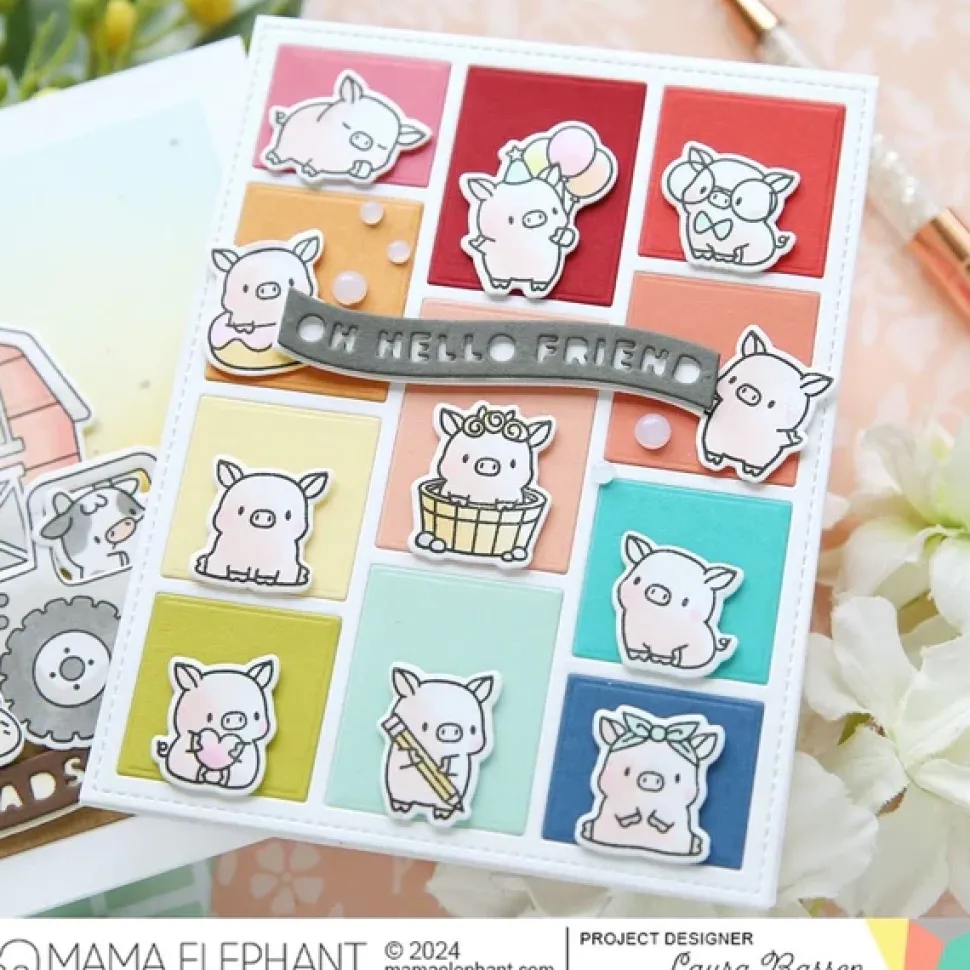Set de sellos transparentes Little Pig Agenda Mama Elephant