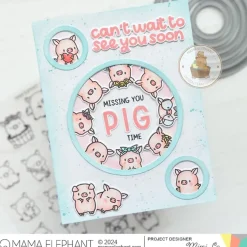 Set de sellos transparentes Little Pig Agenda Mama Elephant