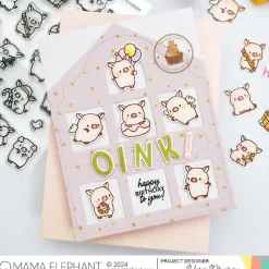 Set de sellos transparentes Little Pig Agenda Mama Elephant