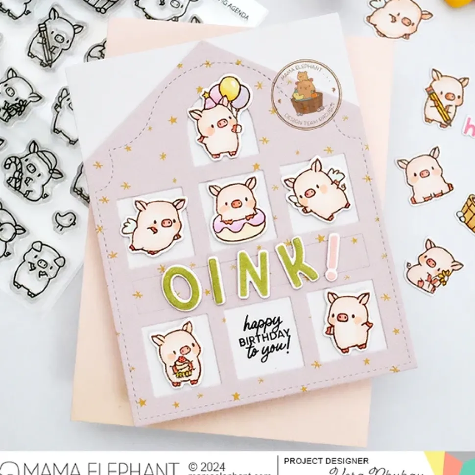 Set de sellos transparentes Little Pig Agenda Mama Elephant