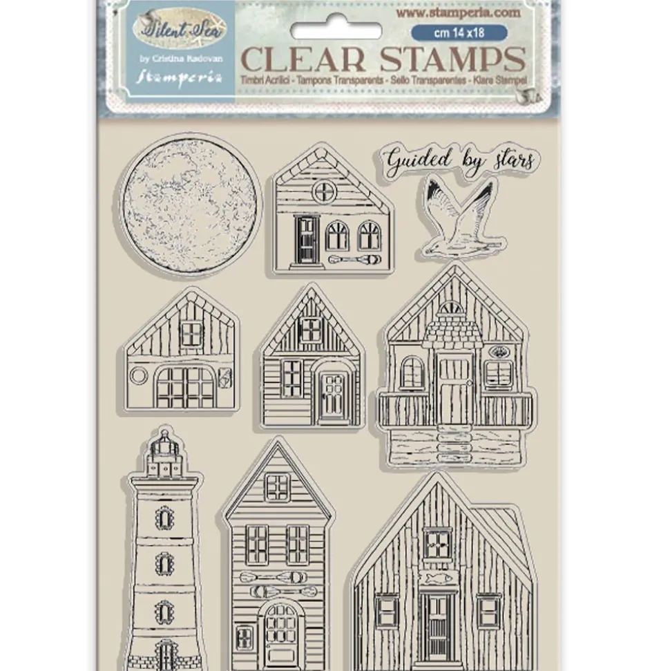 Set de sellos transparentes Paisaje Silent Sea Stamperia