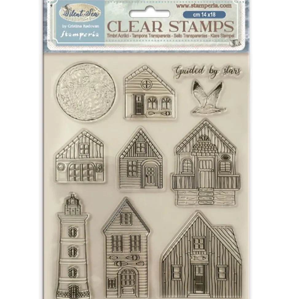 Set de sellos transparentes Paisaje Silent Sea Stamperia