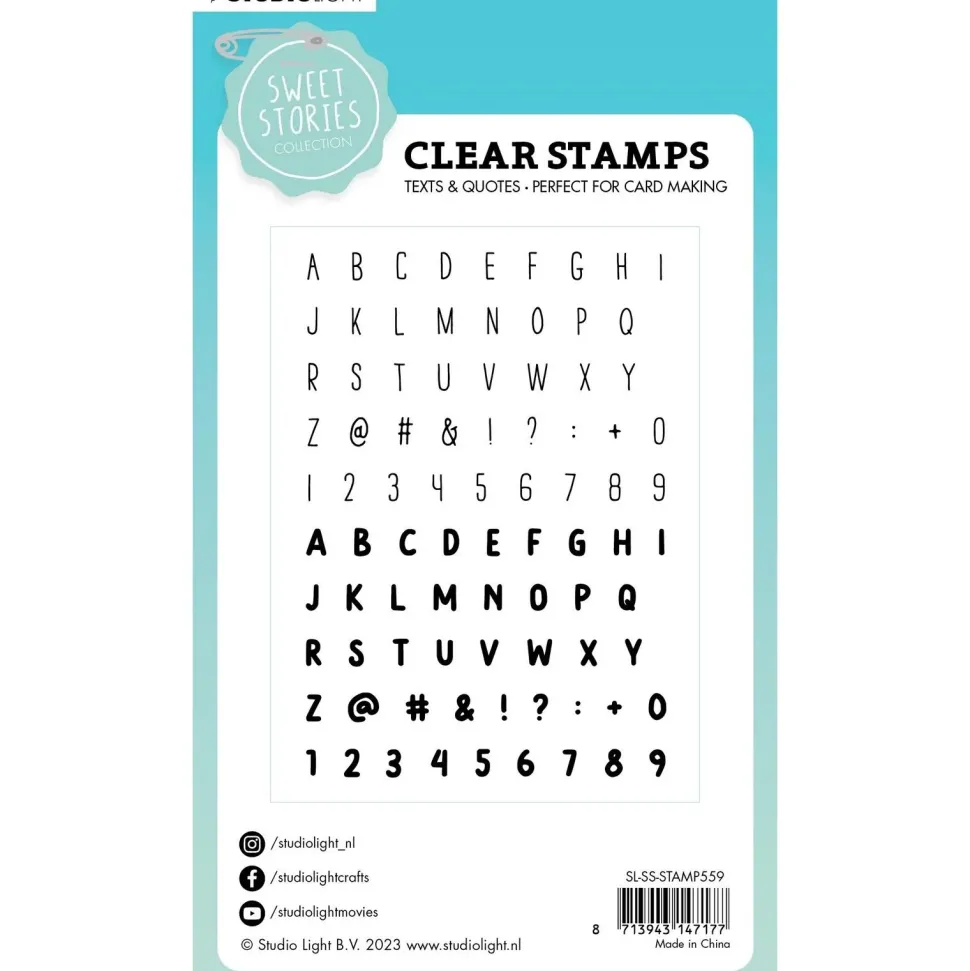 Set de sellos transparentes Alphabet & Numbers Sweet Stories Studio Light