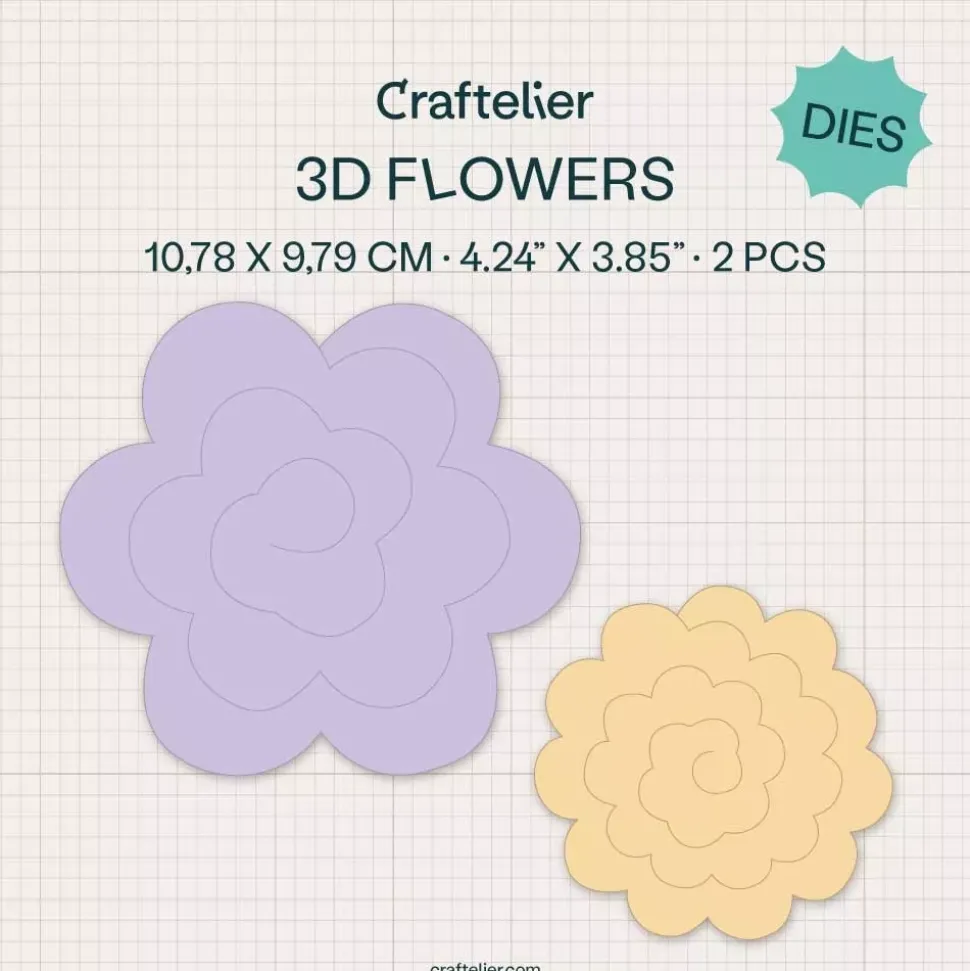 Set de troqueles Esenciales Flores 3D Craftelier