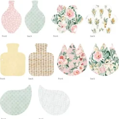 Set Die-Cuts Light Chipboard Album Base y papel Flowerish P13 15x15cm