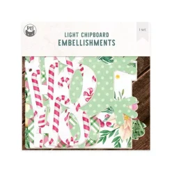 Set Die-Cuts Light Chipboard Album Y papel Santa's Workshop P13 15x15cm